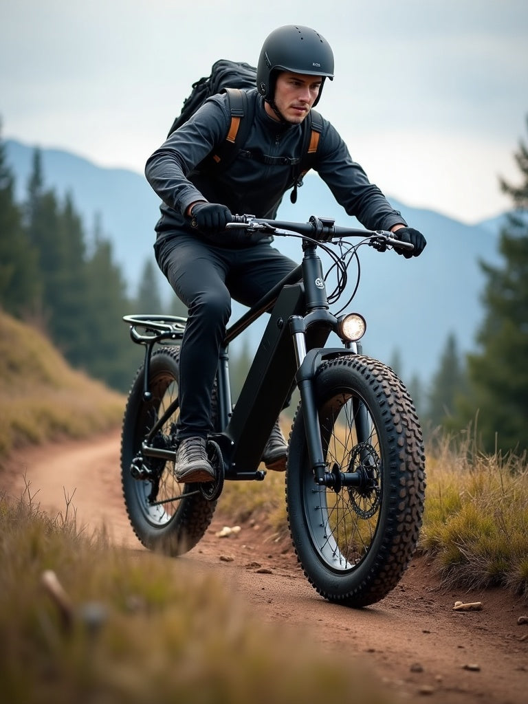 Rider on a rugged off-road mountain trail