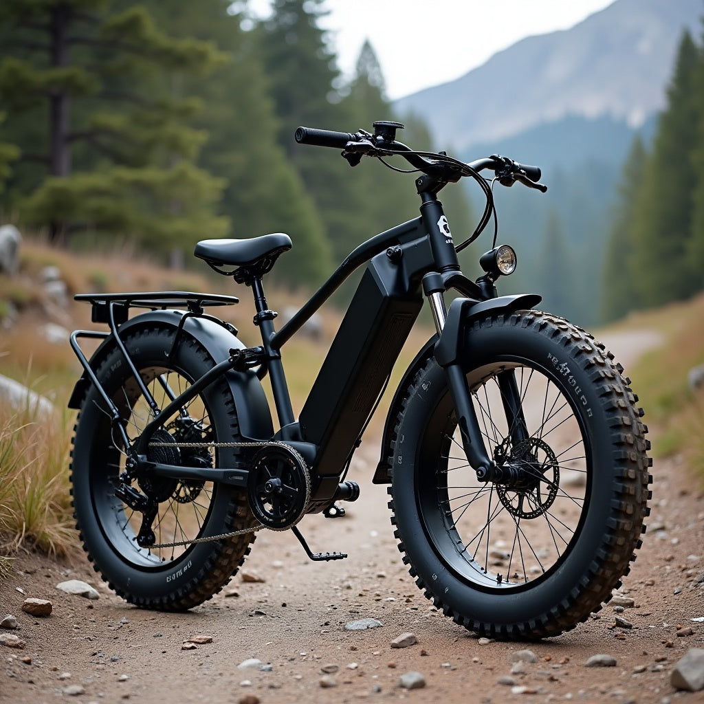 Riding on a mountain trail