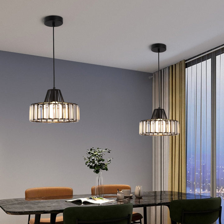 Modern Black Crystal Pendant Light | Elegant Hanging Fixture
