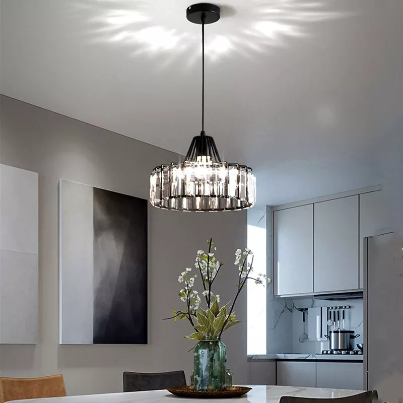 Modern Black Crystal Pendant Light | Elegant Hanging Fixture