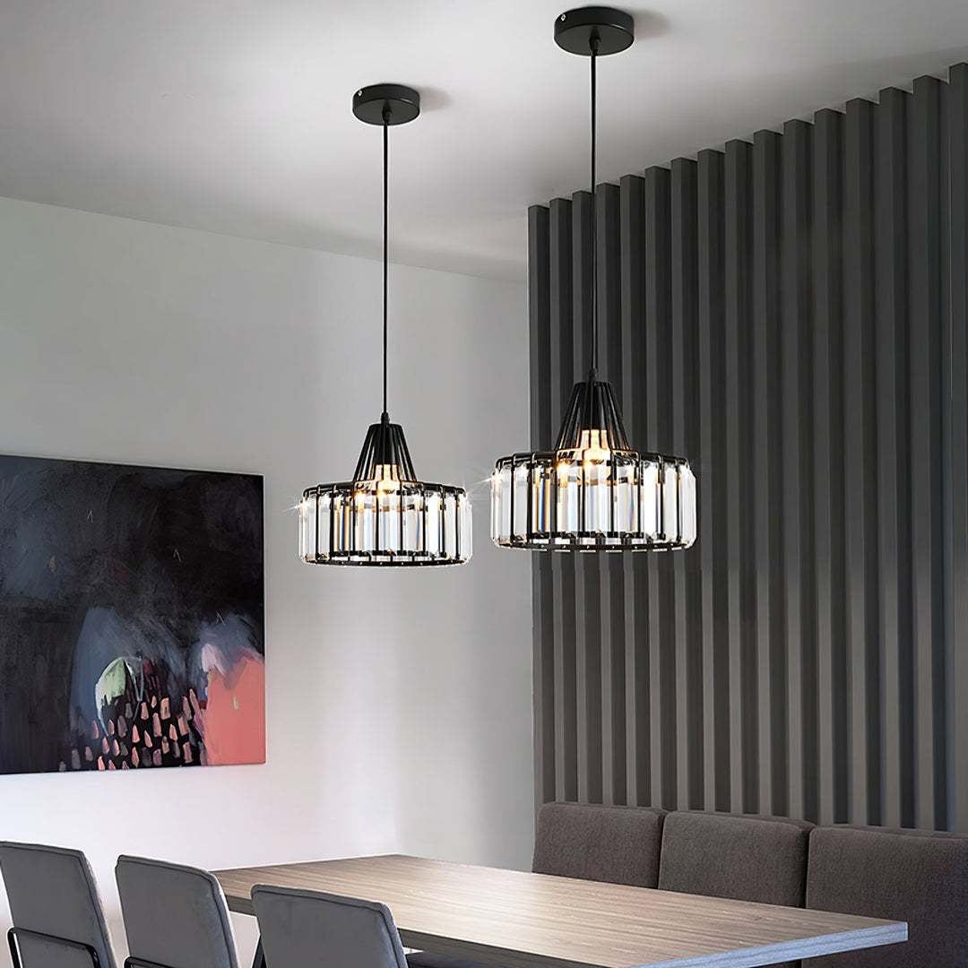 Modern Black Crystal Pendant Light | Elegant Hanging Fixture