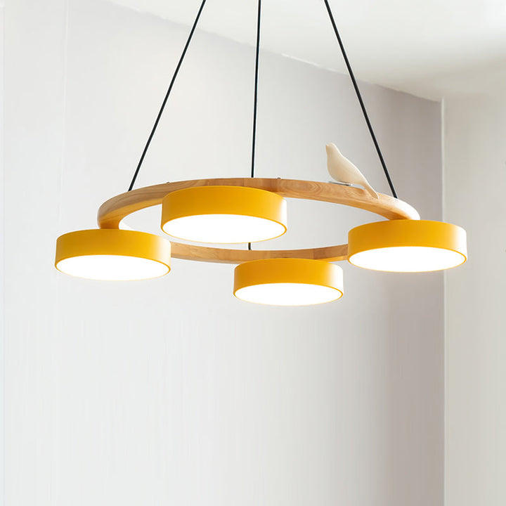 Sienna Bird Round Chandelier | Modern Nature-Inspired LED Ceiling Light