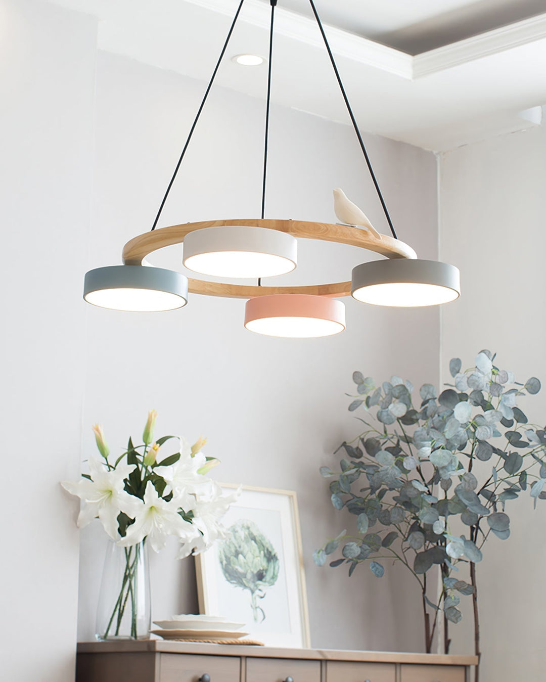 Sienna Bird Round Chandelier | Modern Nature-Inspired LED Ceiling Light