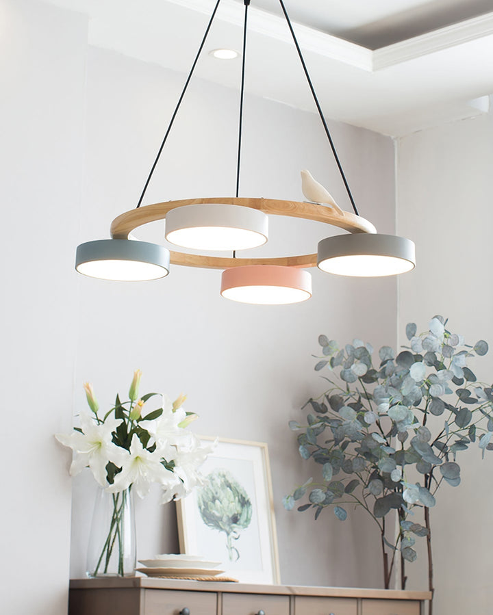 Sienna Bird Round Chandelier | Modern Nature-Inspired LED Ceiling Light