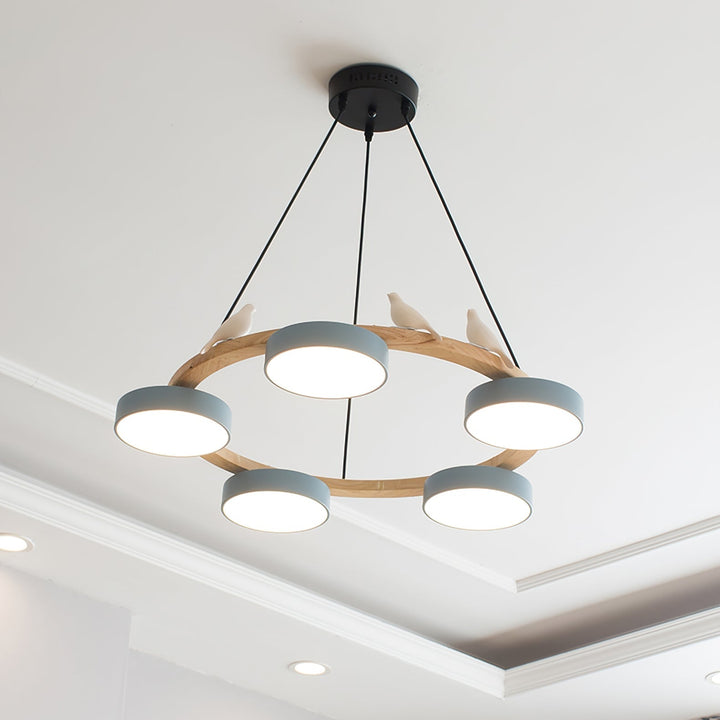 Sienna Bird Round Chandelier | Modern Nature-Inspired LED Ceiling Light