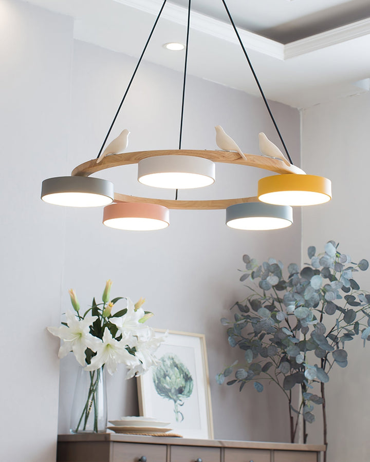 Sienna Bird Round Chandelier | Modern Nature-Inspired LED Ceiling Light