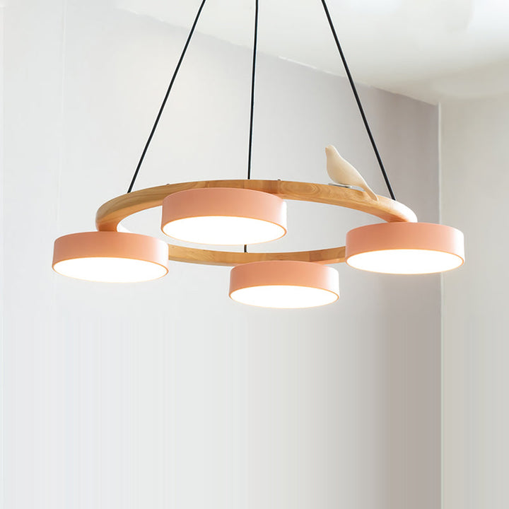 Sienna Bird Round Chandelier | Modern Nature-Inspired LED Ceiling Light