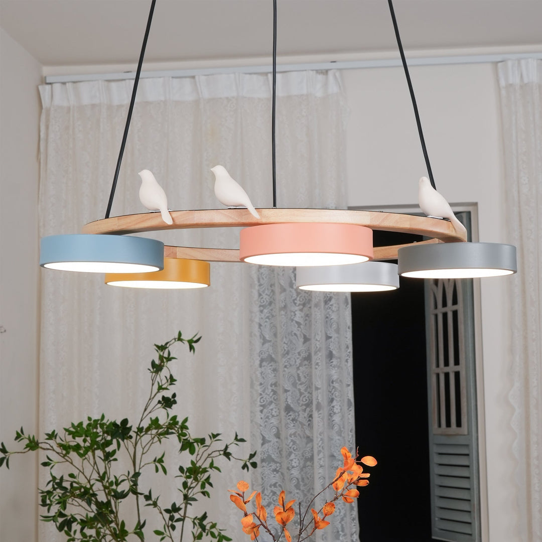 Sienna Bird Round Chandelier | Modern Nature-Inspired LED Ceiling Light