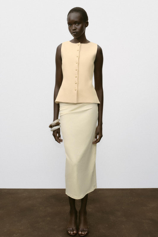 Gilet senza maniche con bottoni da donna